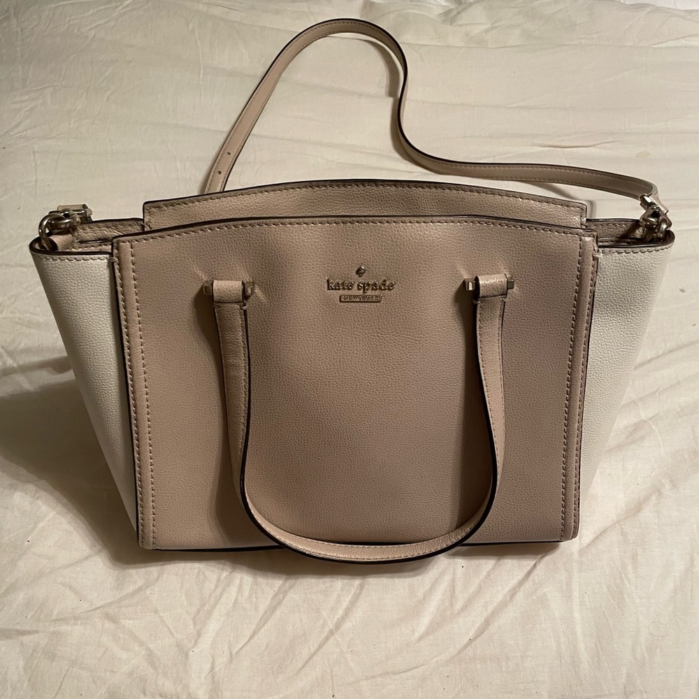 COPY - Kate Spade tan and white purse